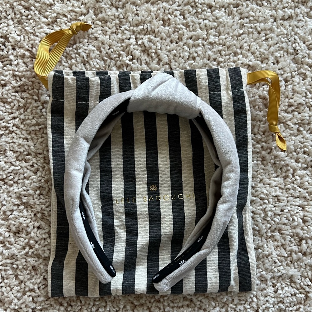Lele Sadoughi White Velvet Knot Headband